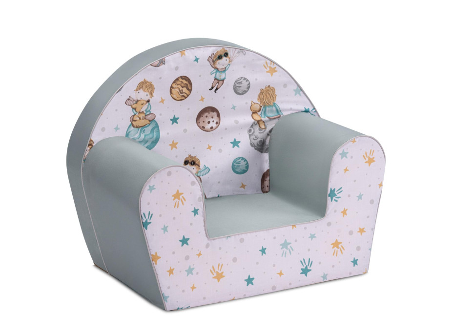 Dětské křesílko MINI - Malý princ a hvězdy - bílé/mátové