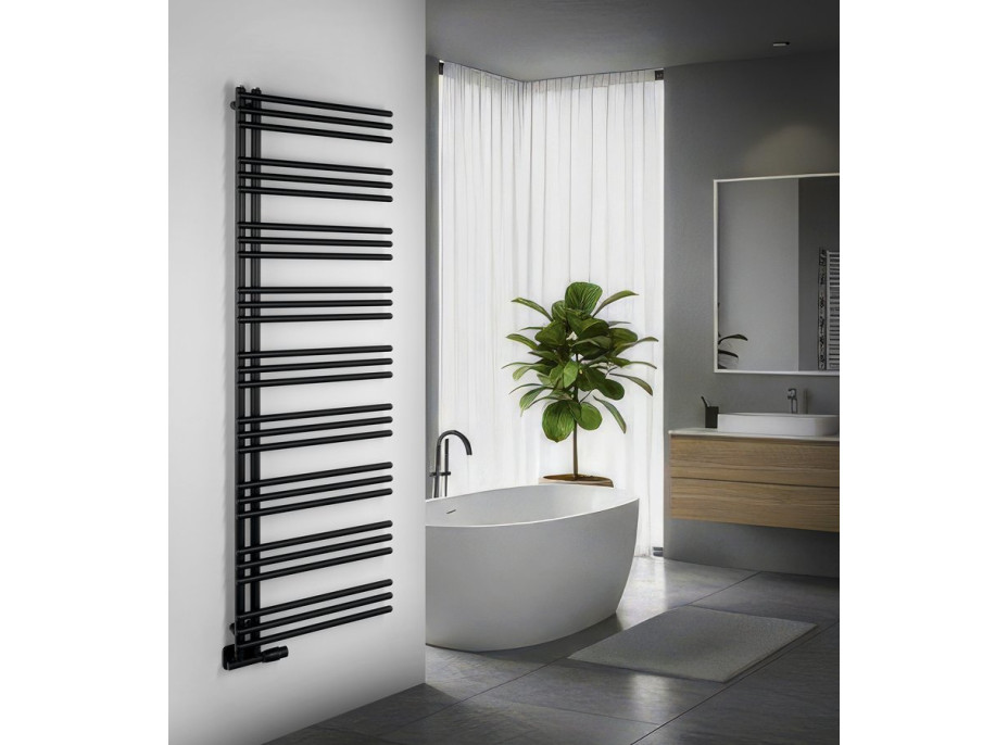 Aqualine POSEIDON otopné těleso 550x1740mm, černá mat PS517B