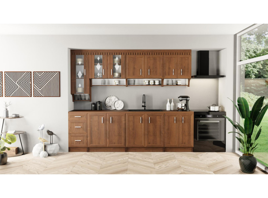 Kuchyňská linka MARKÉTA 260 cm - ořech