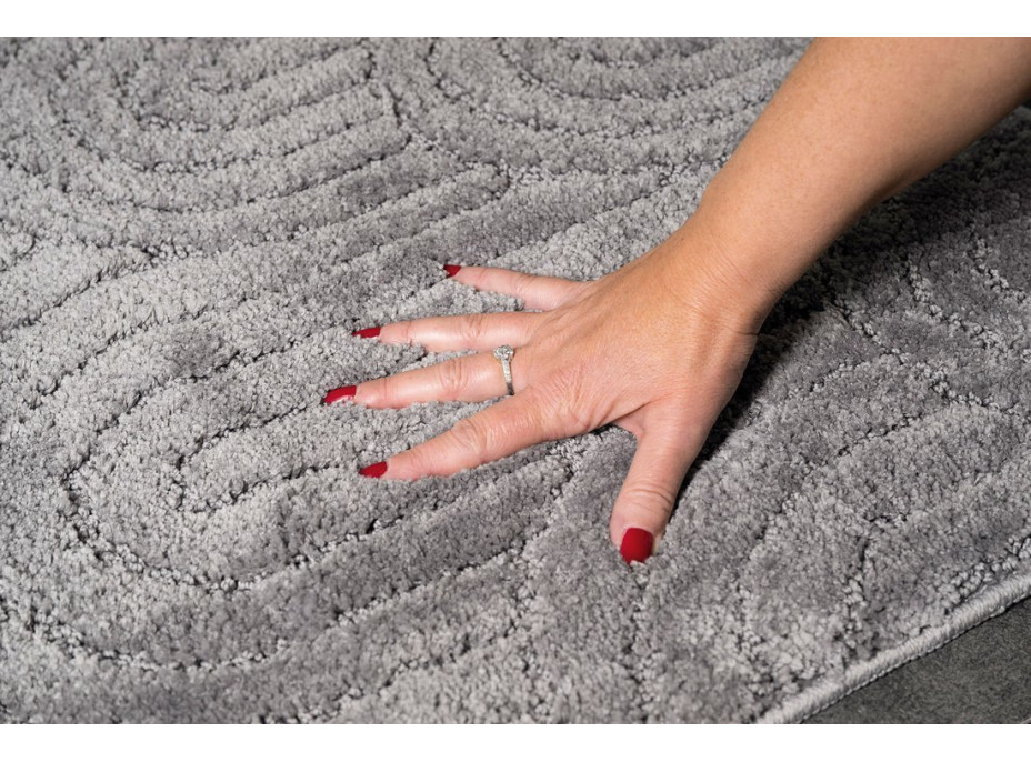 Aqualine RIST koupelnová předložka, 50x80cm, 100% polyester, protiskluz, černá NI8591