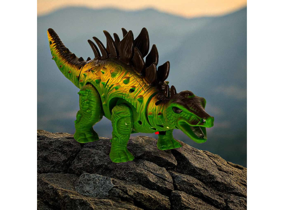 Pohyblivý dinosaurus Stegosaurus se zvuky a světlem