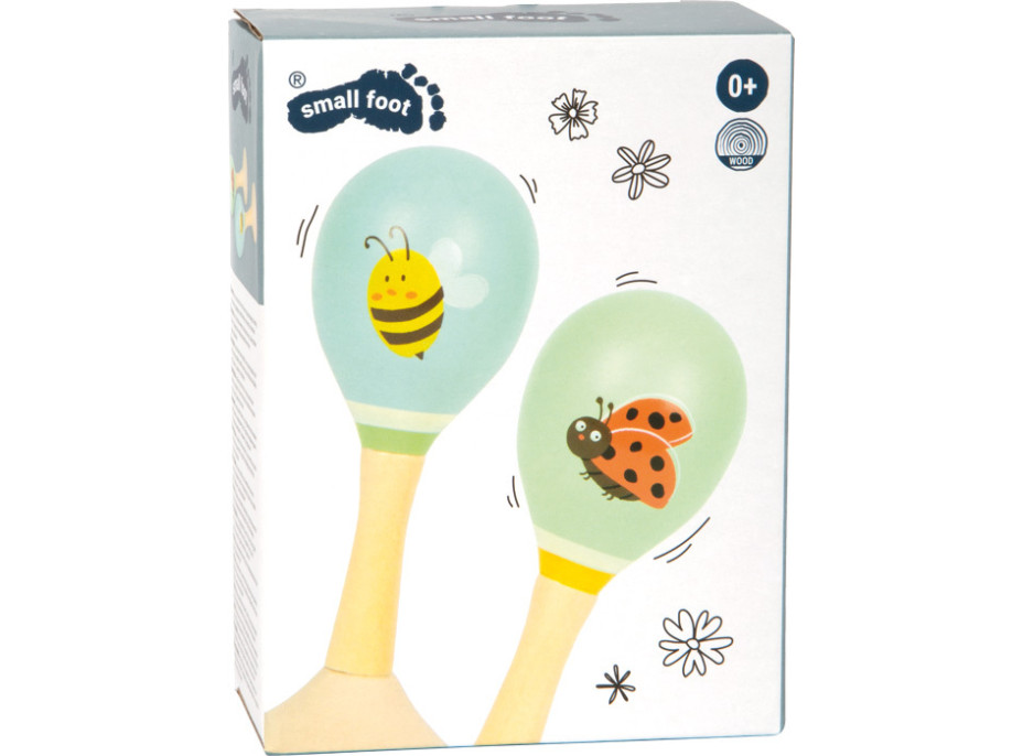 small foot Dřevěné rumbakoule Včelka a Beruška sada 2 ks