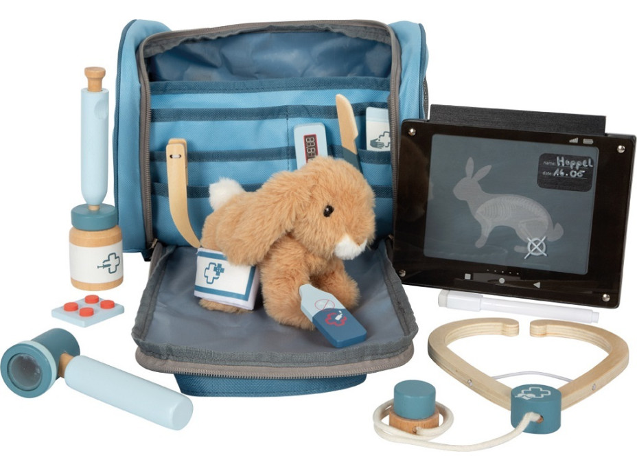 small foot Plyšový králíček s pečovatelskou veterinární sadou