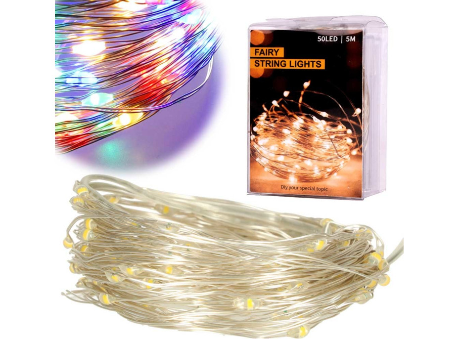 Dekorativní LED svítidla na drátku 5 m 50 LED - multicolour Dekorativní LED svítidla na drátku 5 m 50 LED - multicolour