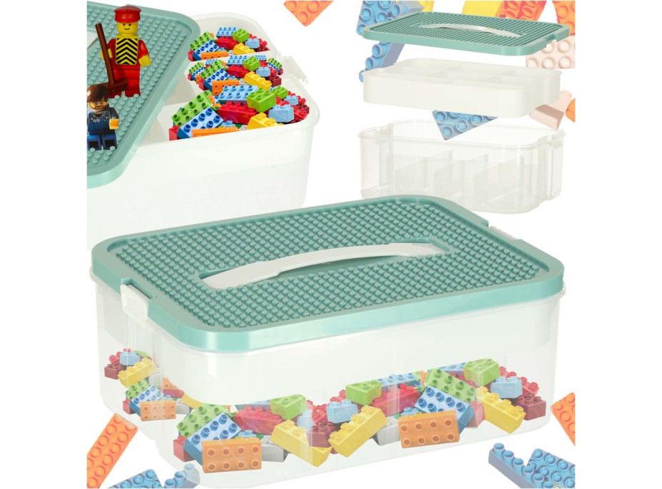 Box na hračky a drobnosti s přihrádkami a víkem Box na hračky a drobnosti s přihrádkami a víkem