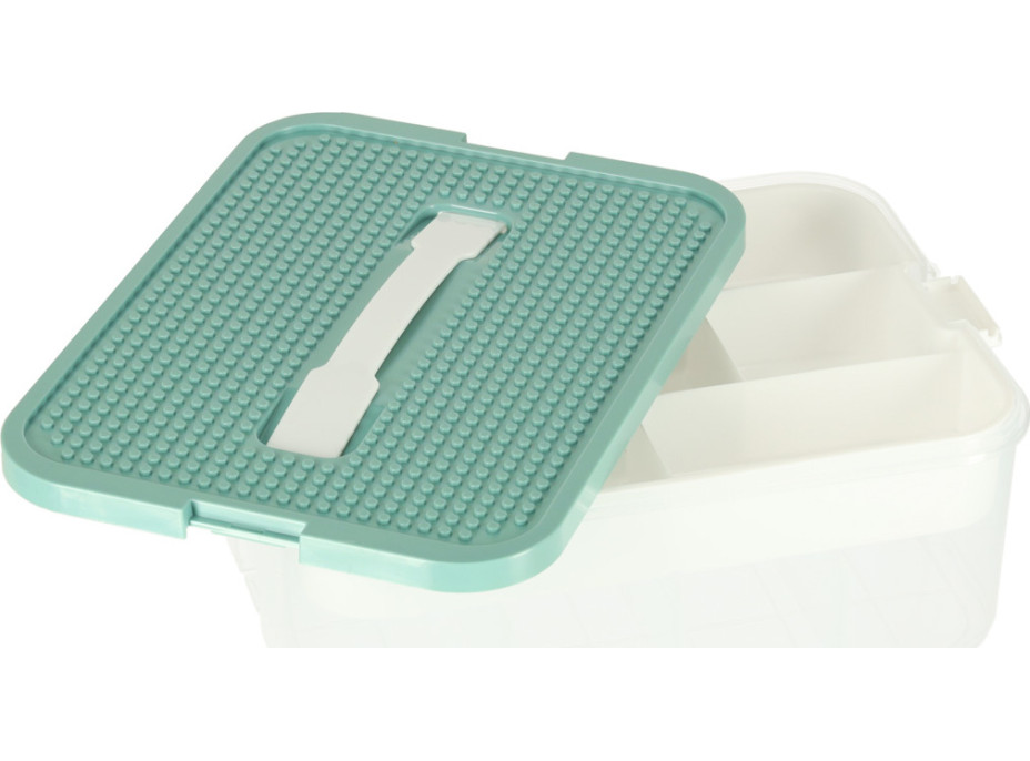 Box na hračky a drobnosti s přihrádkami a víkem