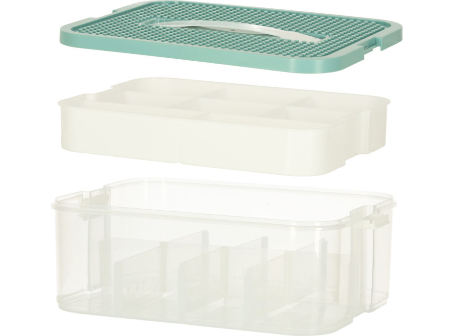 Box na hračky a drobnosti s přihrádkami a víkem