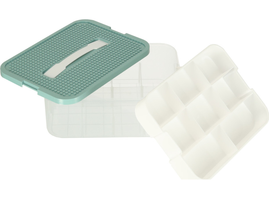 Box na hračky a drobnosti s přihrádkami a víkem