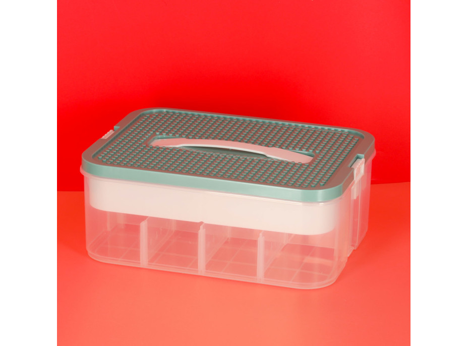 Box na hračky a drobnosti s přihrádkami a víkem