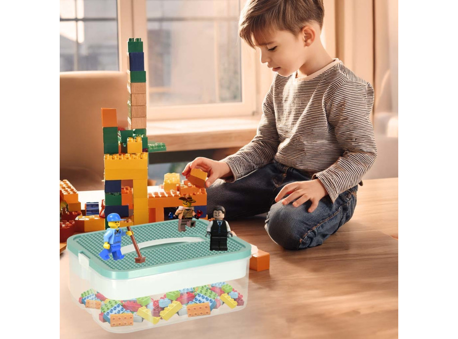 Box na hračky a drobnosti s přihrádkami a víkem