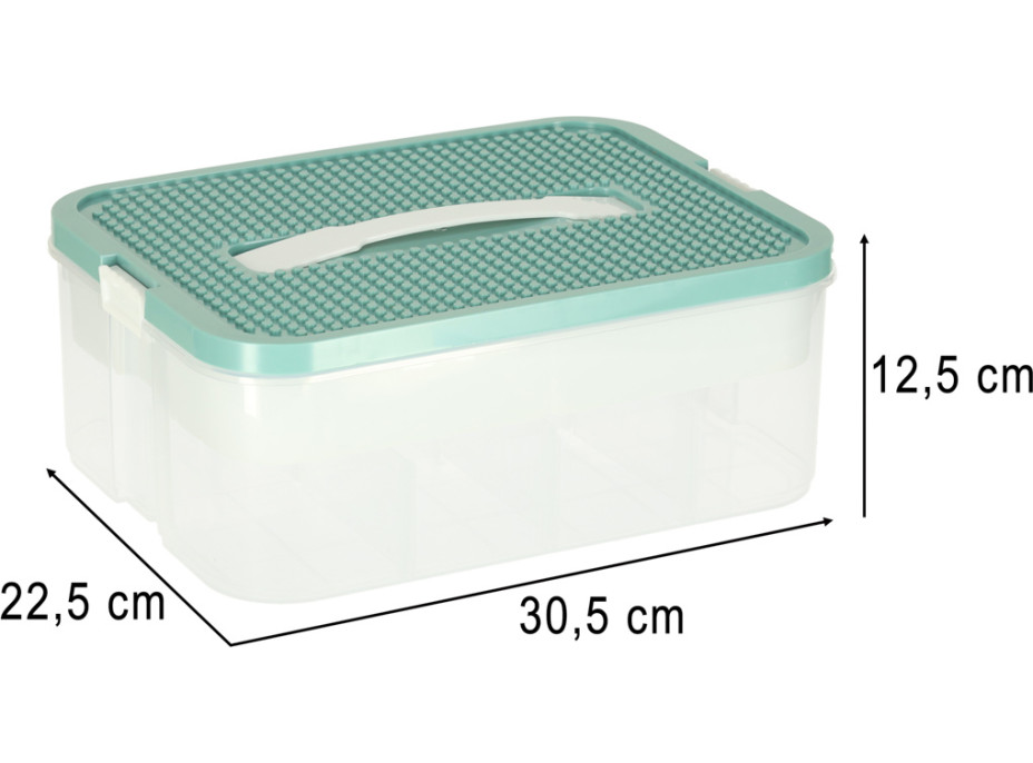 Box na hračky a drobnosti s přihrádkami a víkem