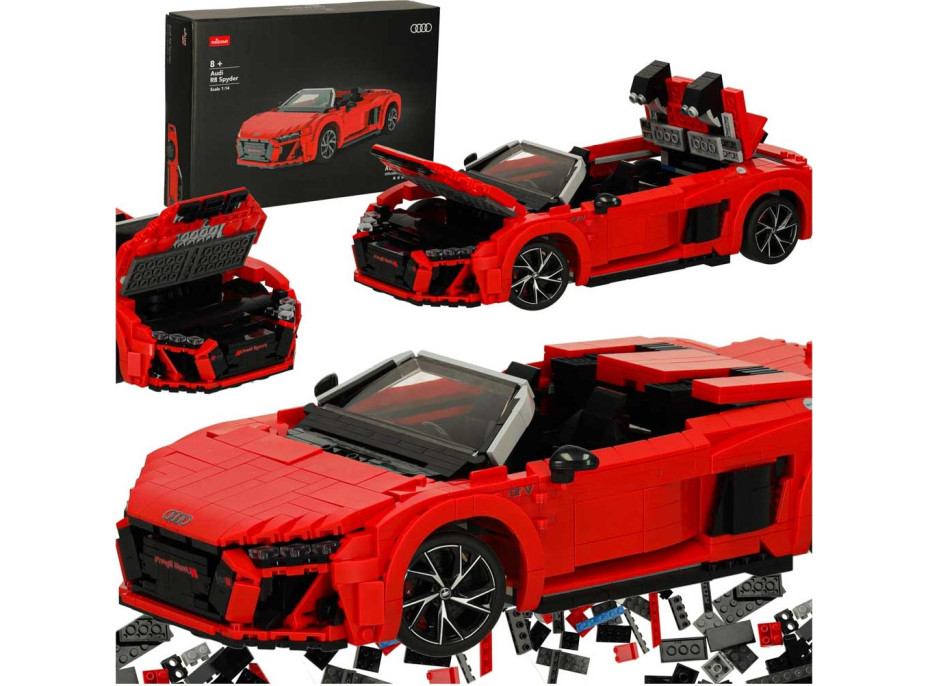 Stavebnice Rastar 93800 AUDI R8 Spyder 1:14 - 1440 dílků