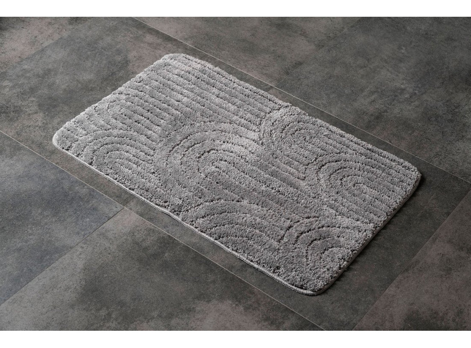 Aqualine RIST koupelnová předložka, 50x80cm, 100% polyester, protiskluz, šedá NI8593