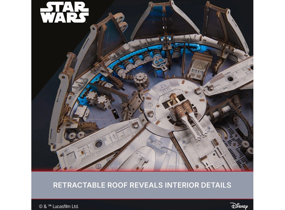 Ugears 3D dřevěná mechanická skládačka Star Wars Millennium Falcon