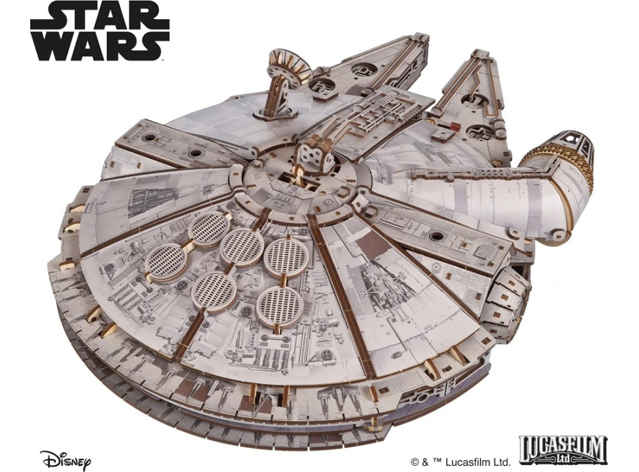 Ugears 3D dřevěná mechanická skládačka Star Wars Millennium Falcon