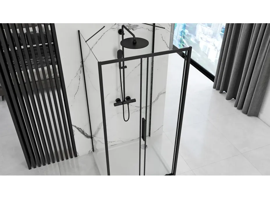 Nástěnný sprchový kout MAXMAX Rea RAPID slide 100x160x100 cm - černý