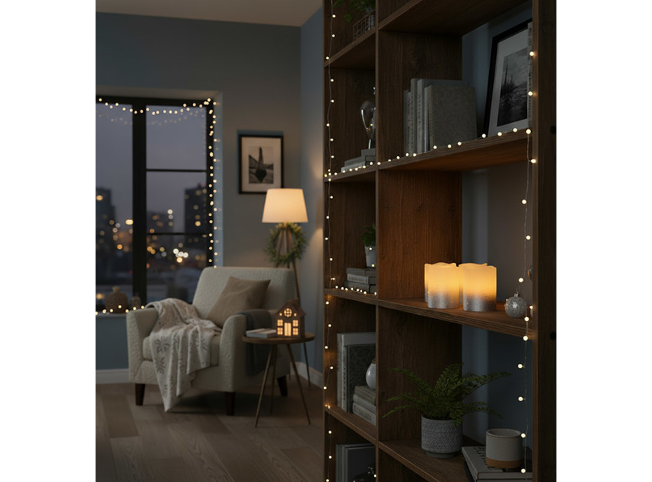 Solight sada LED svíček s časovačem, 4x svíčka, 6,5cm, stříbrná barva, 4xCR2032 součástí