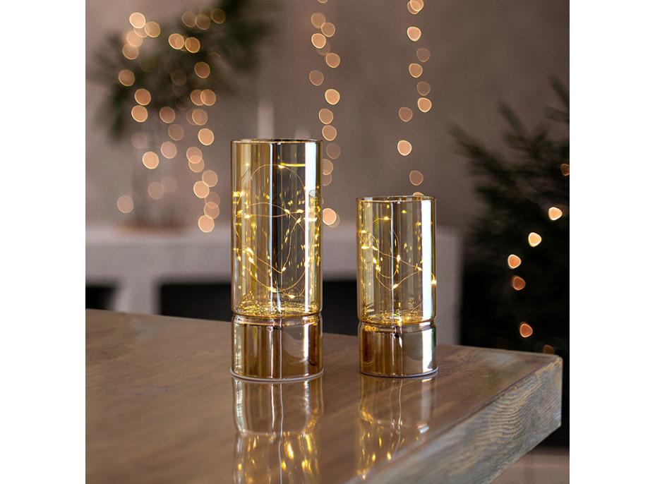 Solight sada dvou vánočních LED světélek, 15/20cm, 30x LED, AA baterie