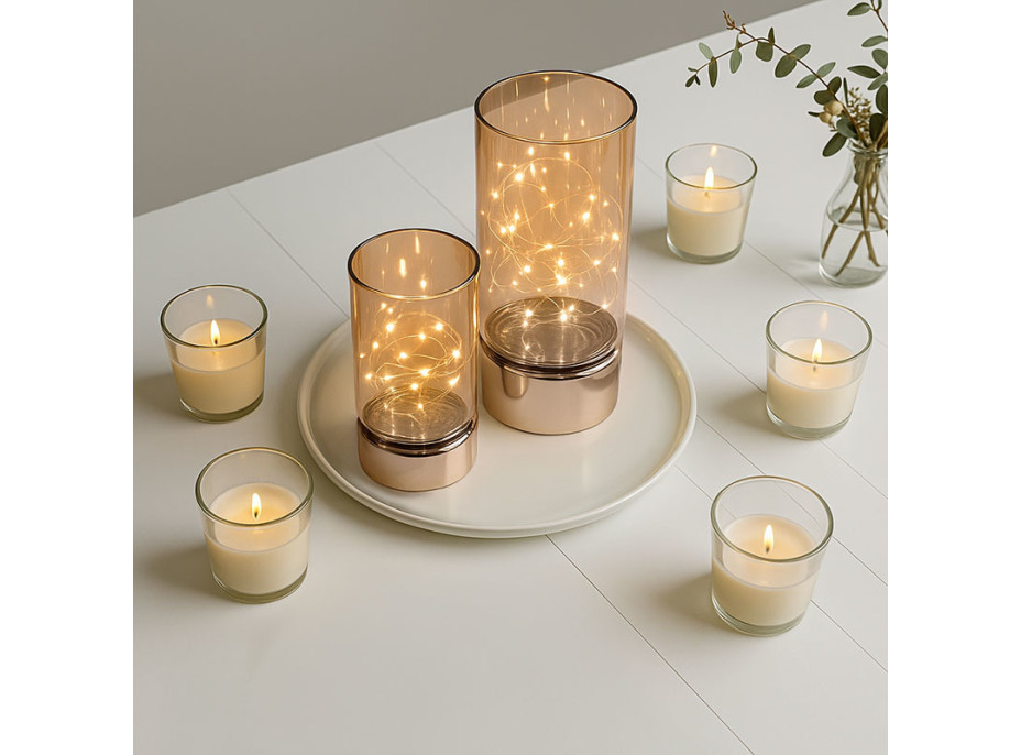 Solight sada dvou vánočních LED světélek, 15/20cm, 30x LED, AA baterie