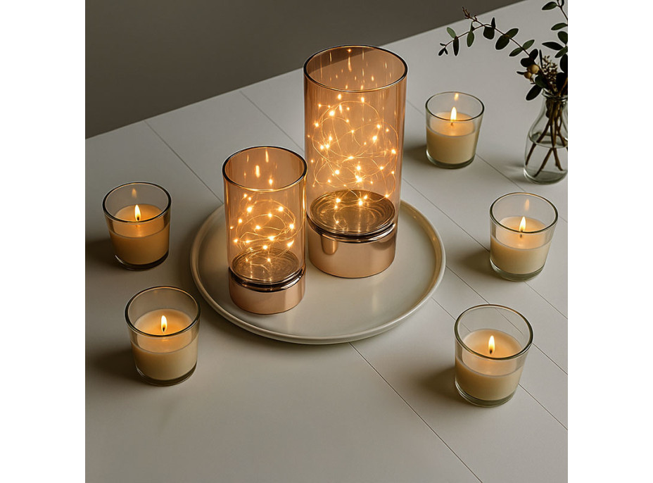 Solight sada dvou vánočních LED světélek, 15/20cm, 30x LED, AA baterie