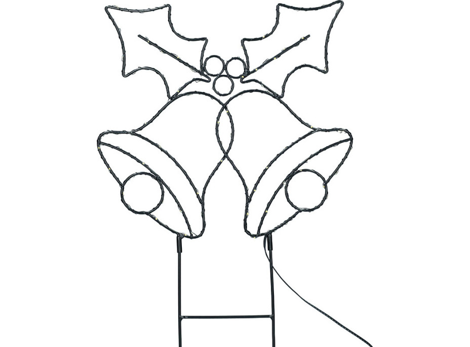 Solight LED venkovní dekorace zvonečky, 100x LED, časovač, 55cm, 3x AA