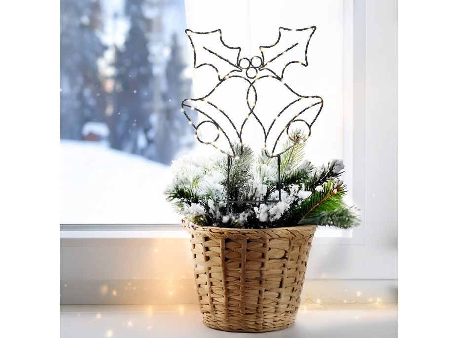 Solight LED venkovní dekorace zvonečky, 100x LED, časovač, 55cm, 3x AA