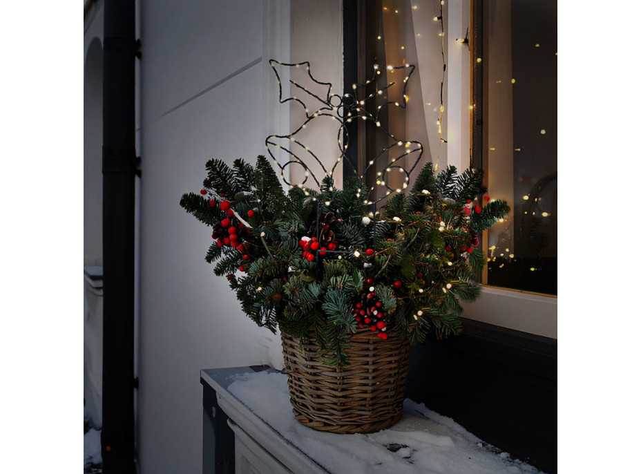 Solight LED venkovní dekorace zvonečky, 100x LED, časovač, 55cm, 3x AA
