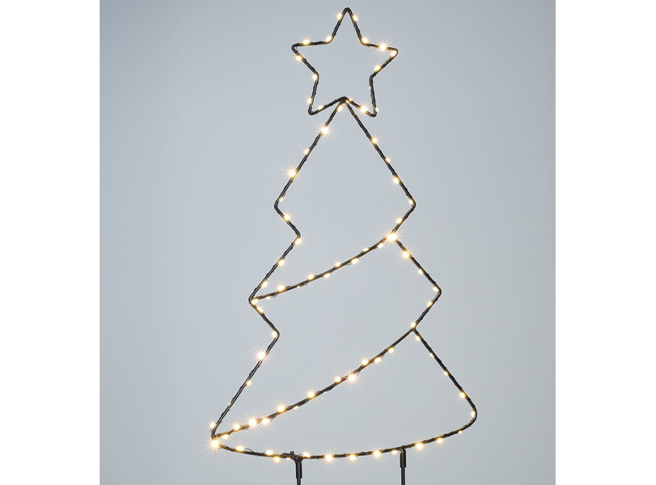 Solight LED venkovní dekorace vánoční stromeček, 85x LED, časovač, 68cm, 3x AA