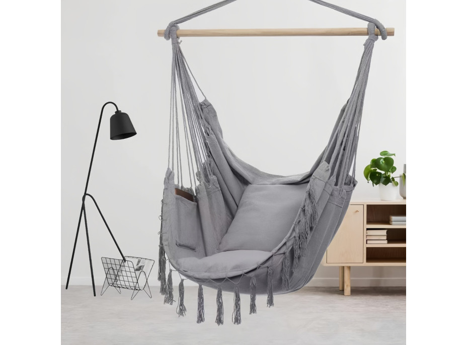 2Kids Toys Závěsné houpací křeslo šedé