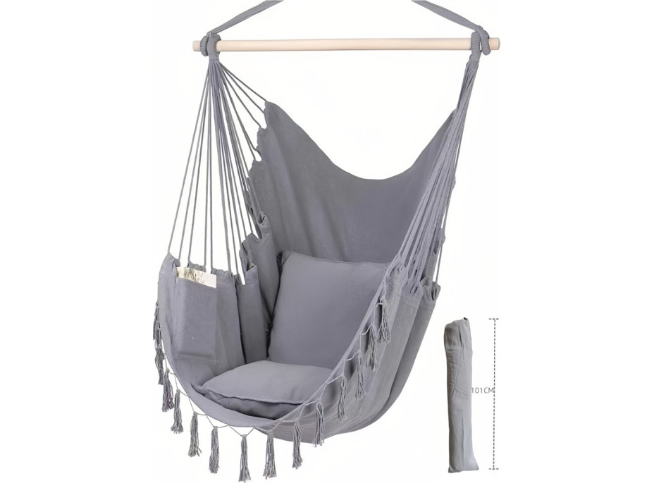 2Kids Toys Závěsné houpací křeslo šedé