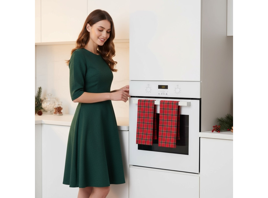 Sada utěrek MAGICAL CHRISTMAS v dárkovém balení - 2 kusy - červená/zelená