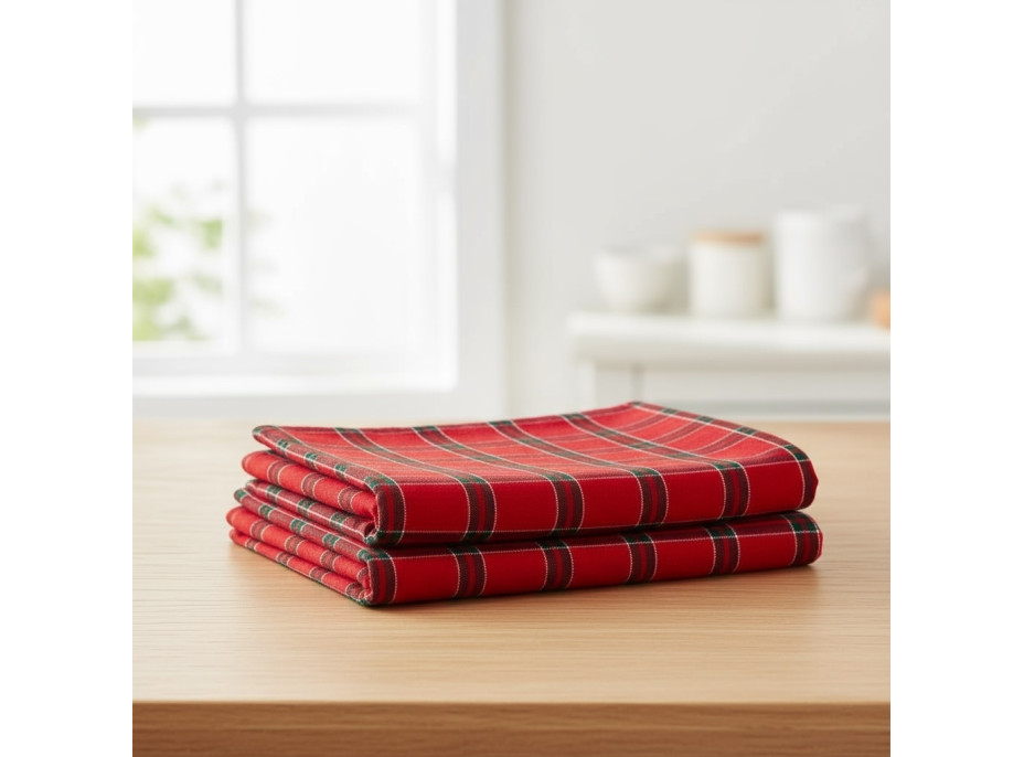 Sada utěrek MAGICAL CHRISTMAS v dárkovém balení - 2 kusy - červená/zelená