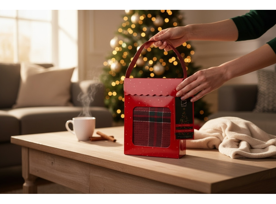 Sada utěrek MAGICAL CHRISTMAS v dárkovém balení - 2 kusy - červená/zelená