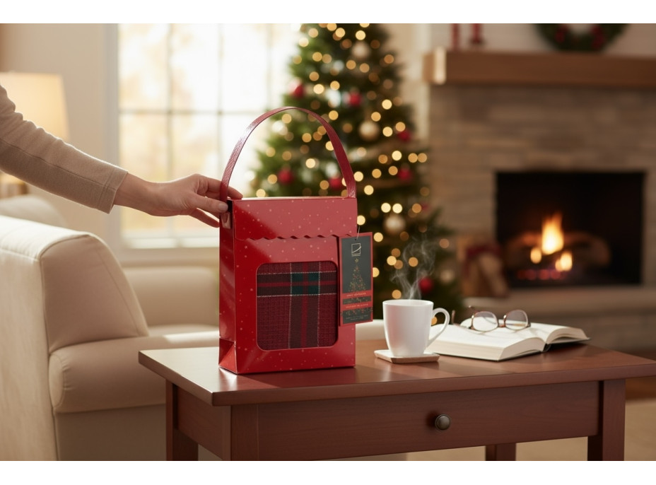 Sada utěrek MAGICAL CHRISTMAS v dárkovém balení - 2 kusy - červená/zelená