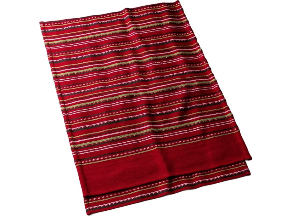 Sada utěrek MAGICAL CHRISTMAS v dárkovém balení - 2 kusy - červená/pruhy