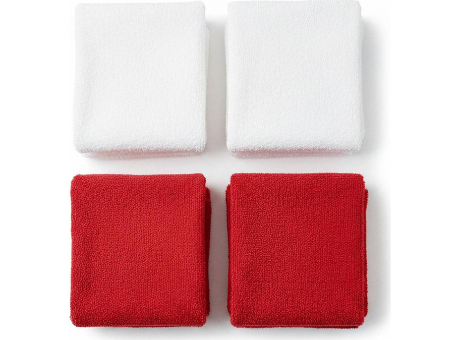 Sada ručníků na ruce MAGIC HOLIDAY v dárkovém balení - 4 kusy - červená/bílá
