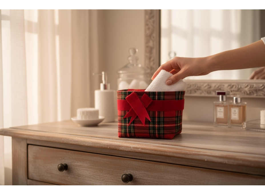 Sada ručníků na ruce MAGIC HOLIDAY v dárkovém balení - 4 kusy - červená/bílá