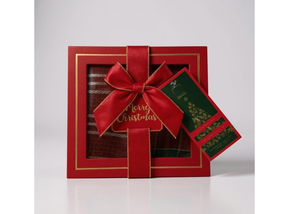 Sada utěrek VÁNOČNÍ KOUZLO v dárkovém balení - 2 kusy - červená