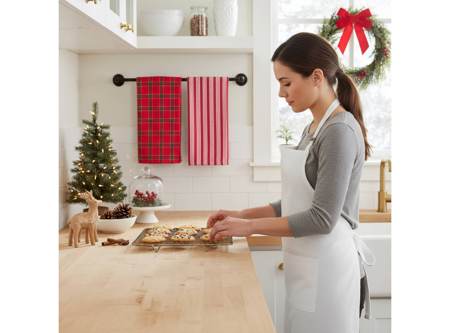 Sada utěrek VÁNOČNÍ KOUZLO v dárkovém balení - 2 kusy - červená