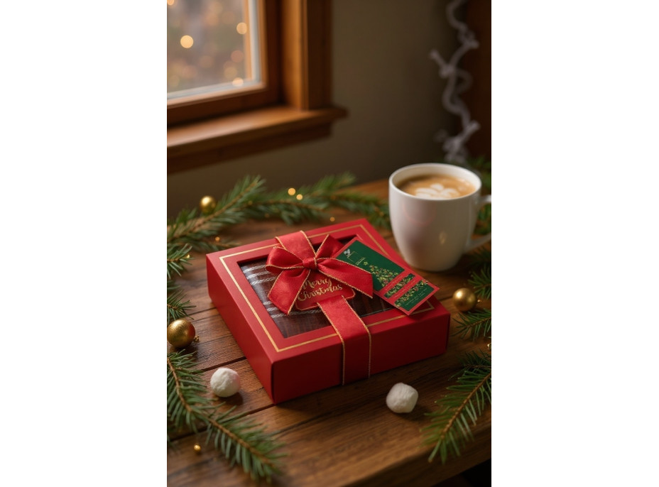 Sada utěrek VÁNOČNÍ KOUZLO v dárkovém balení - 2 kusy - červená