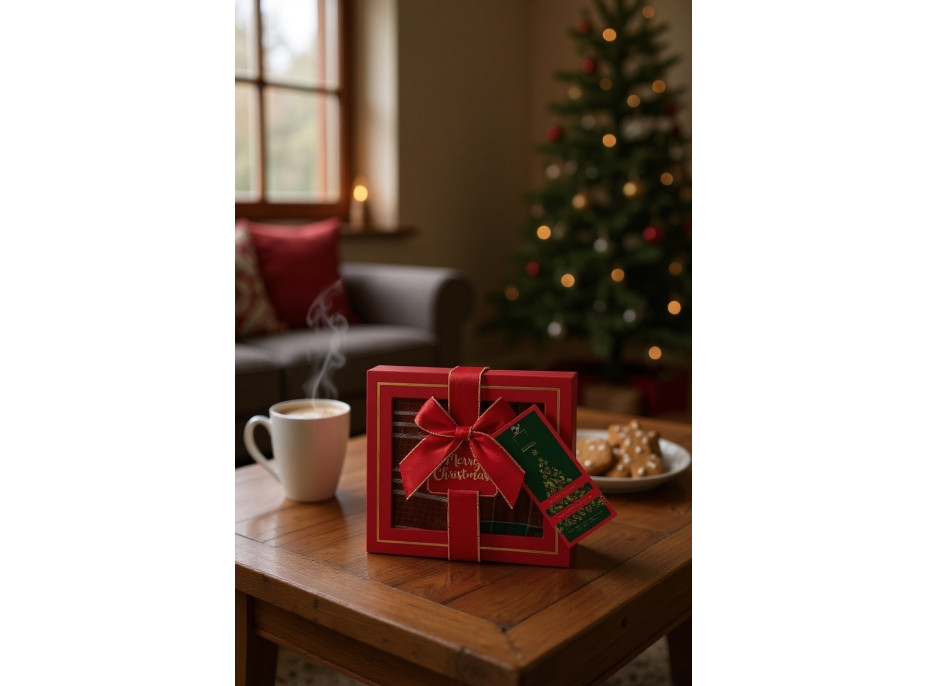 Sada utěrek VÁNOČNÍ KOUZLO v dárkovém balení - 2 kusy - červená