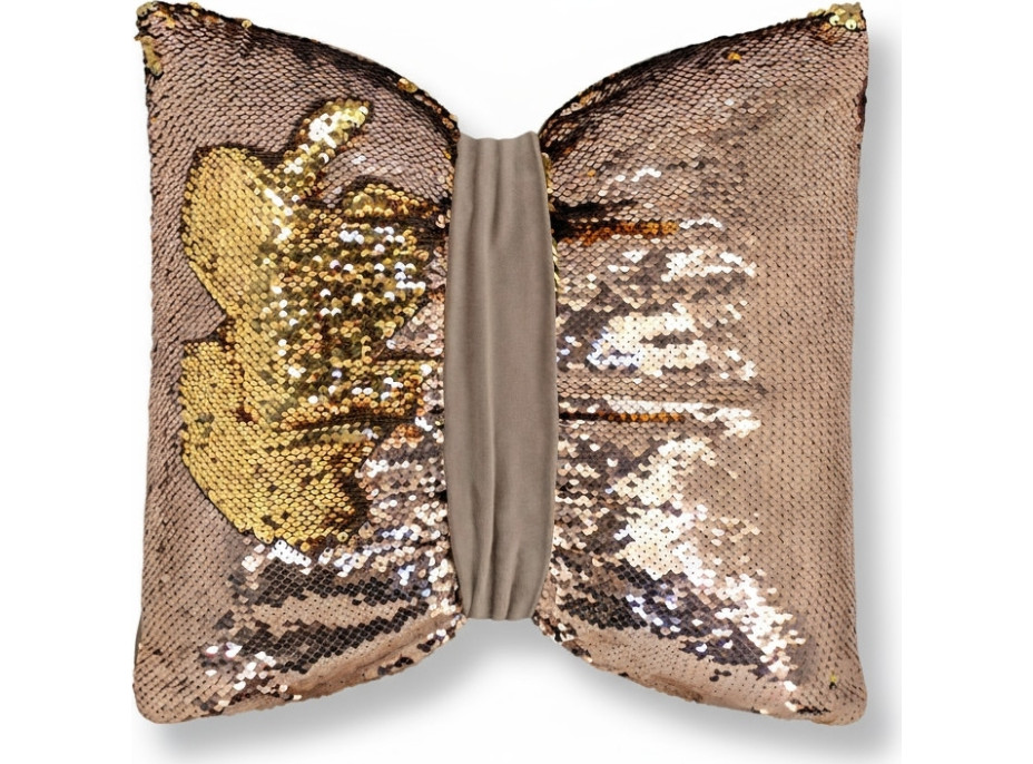 Dekorační polštář GLAM SHINE 40x40 cm - béžový/zlatý