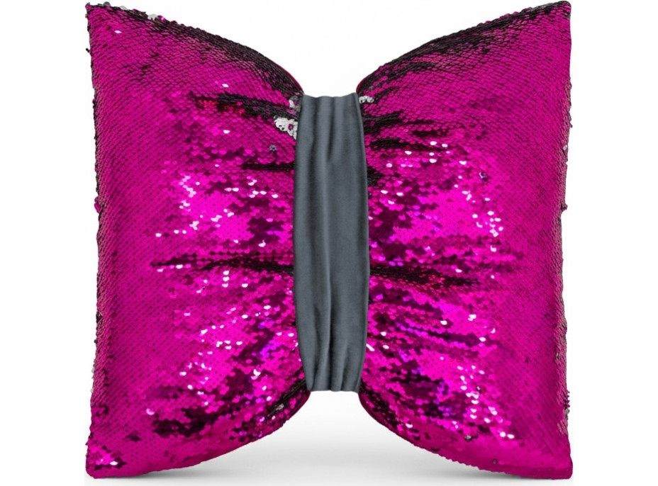 Dekorační polštář GLAM SHINE 40x40 cm - růžový/stříbrný