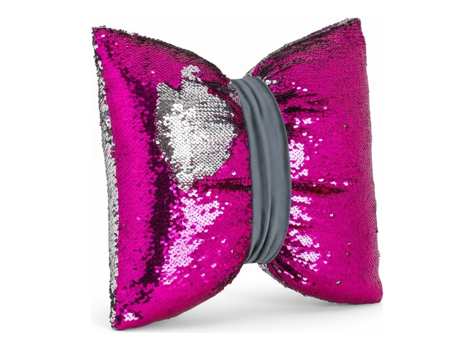 Dekorační polštář GLAM SHINE 40x40 cm - růžový/stříbrný