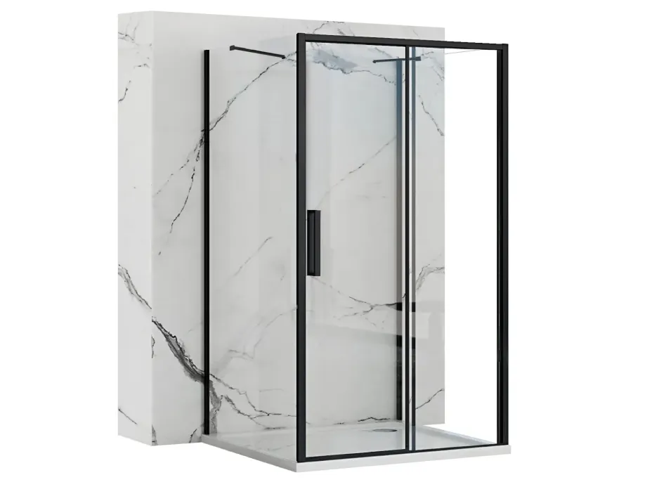 Nástěnný sprchový kout MAXMAX Rea RAPID slide 90x140x90 cm - černý