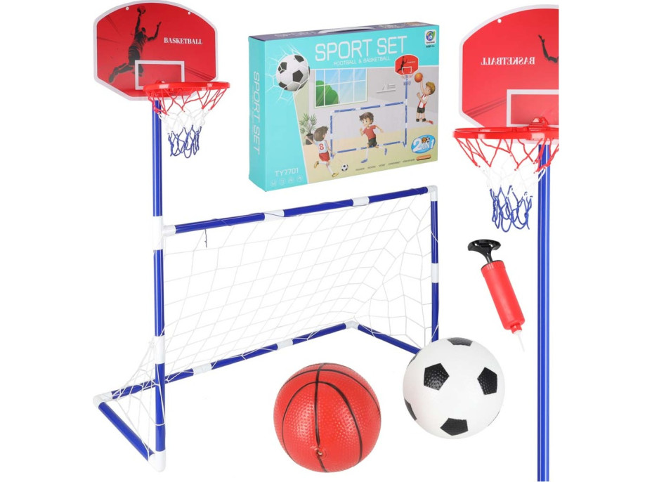 Fotbalová branka s basketbalovým košem 2v1 Fotbalová branka s basketbalovým košem 2v1