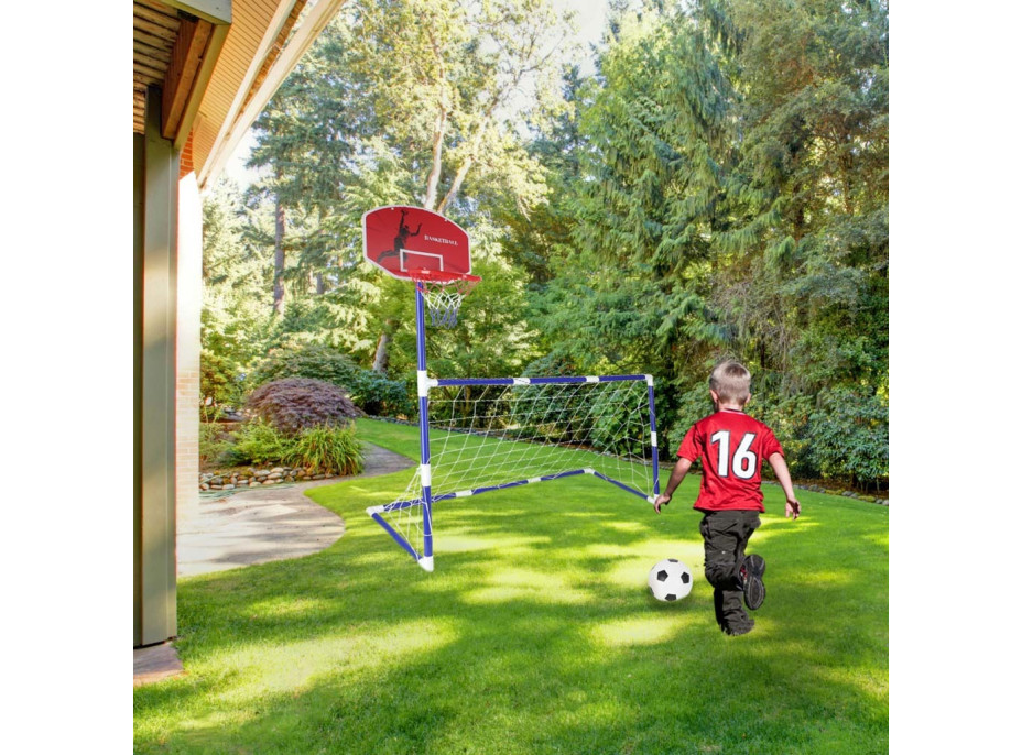 Fotbalová branka s basketbalovým košem 2v1