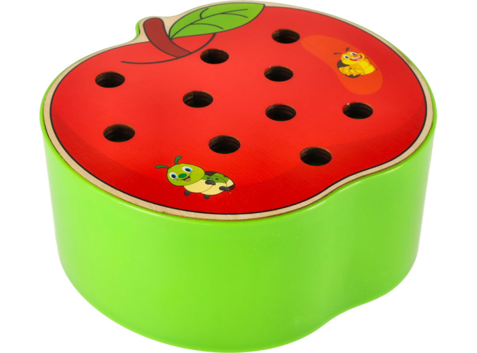 Magnetická dřevěná hra - Housenky v jablku