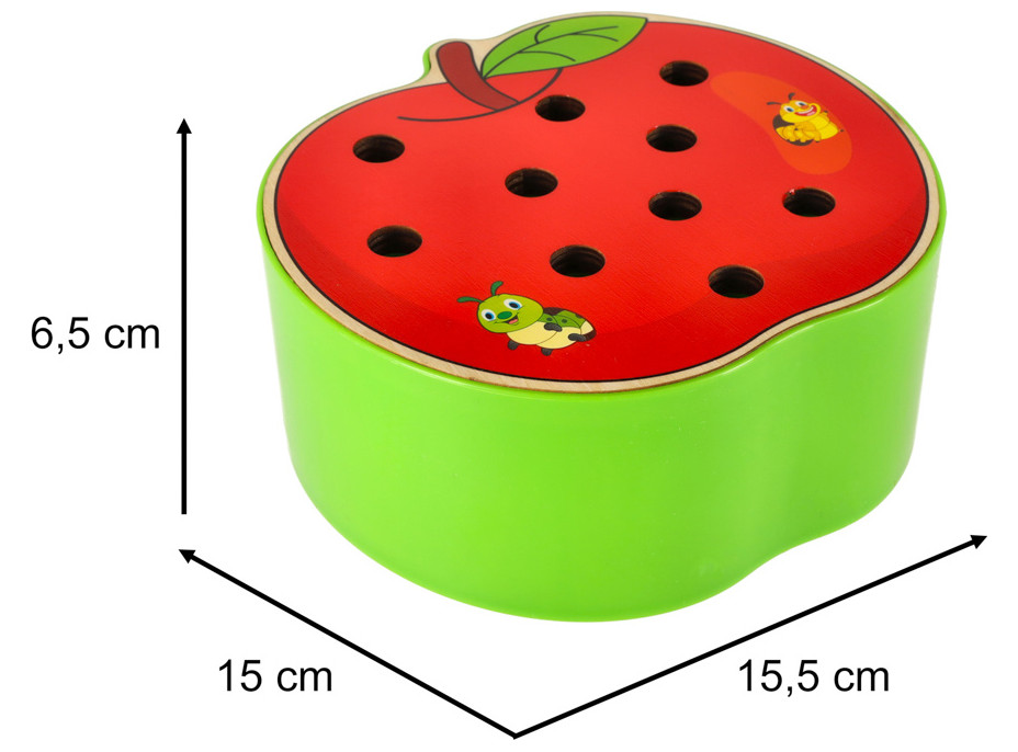Magnetická dřevěná hra - Housenky v jablku