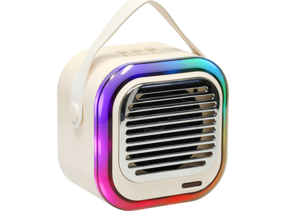 Sada karaoke reproduktoru Bluetooth + 2 mikrofony - krémový